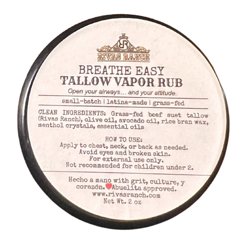 Round container of Riva Ranch Tallow Vapor Rub on a white background