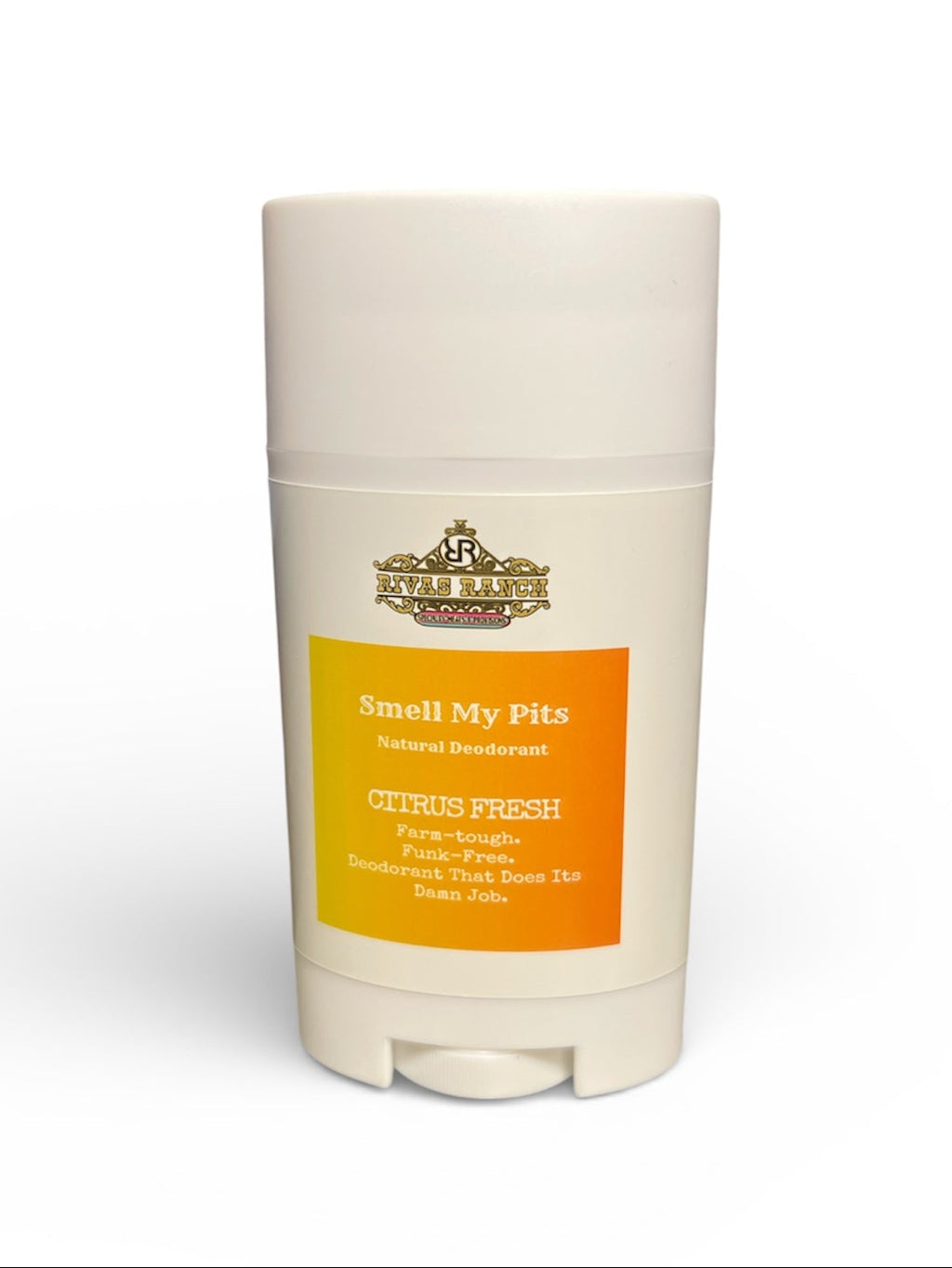 Deodorant stick with a visible brand logo on a white background