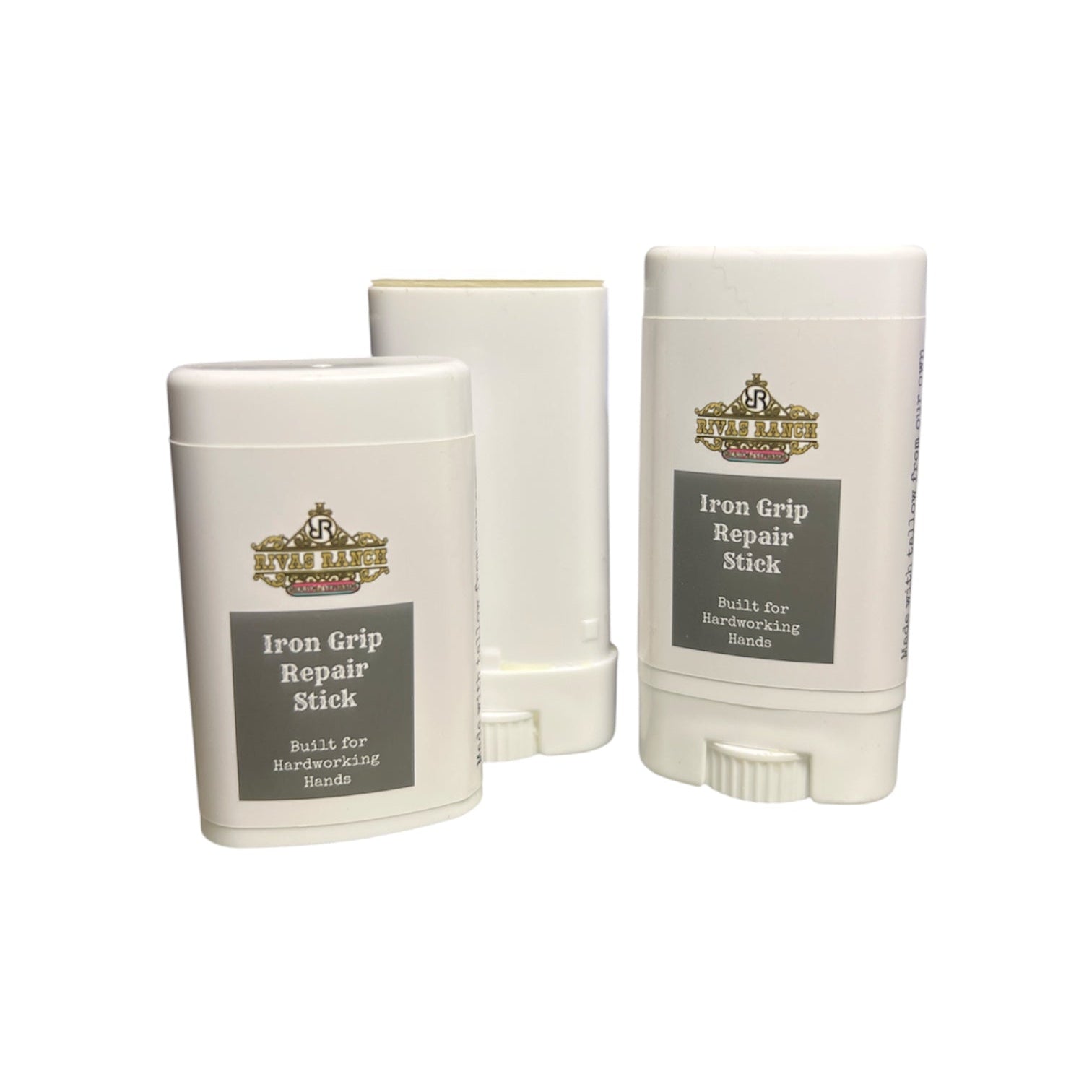 Iron Grip Hand Repair Stick made with grass-fed tallow for dry, cracked hands