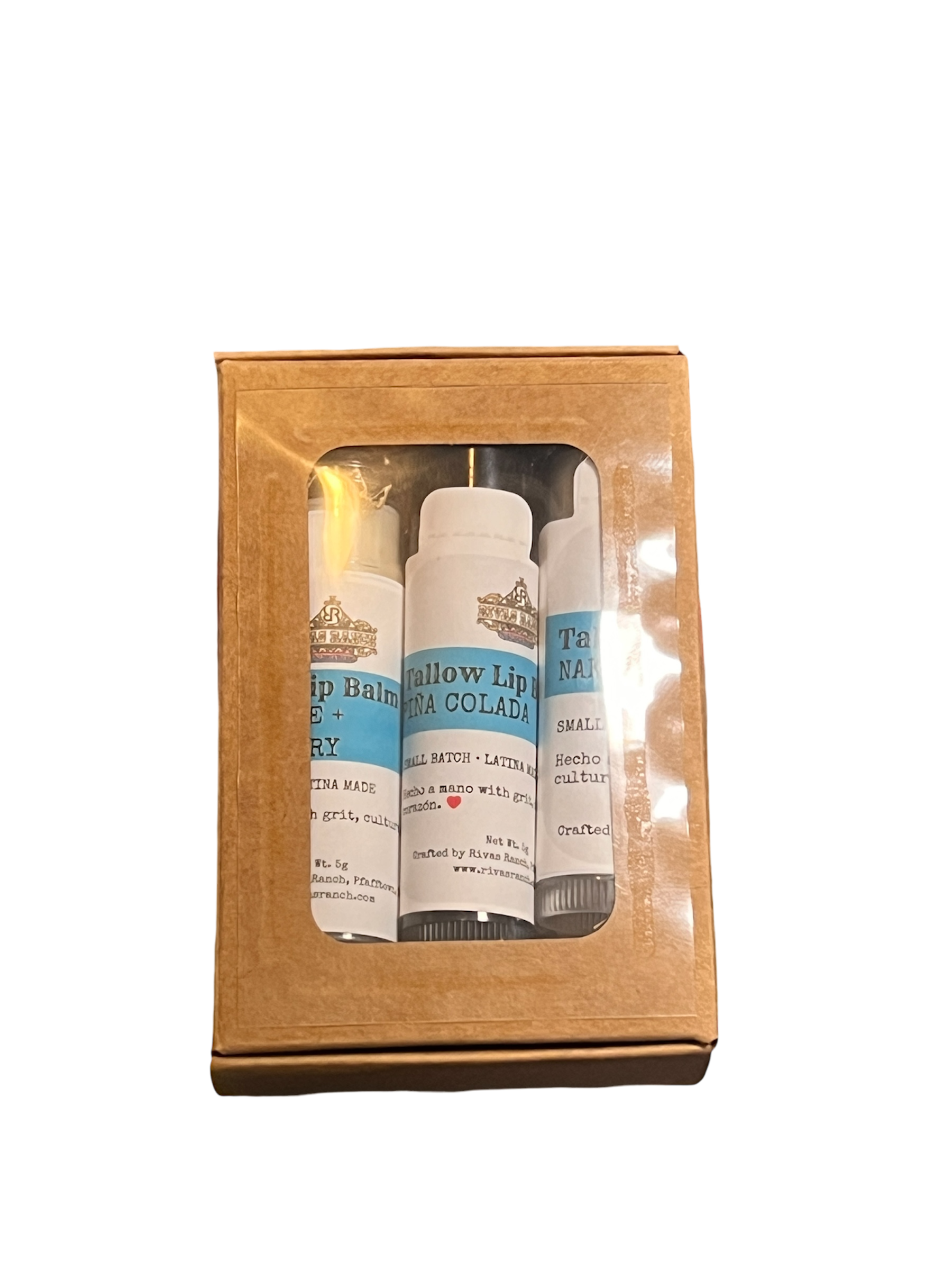 Tallow lip balm three pack closed box