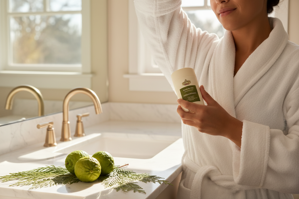 Cedar Bergamot Deodorant Lifestyle